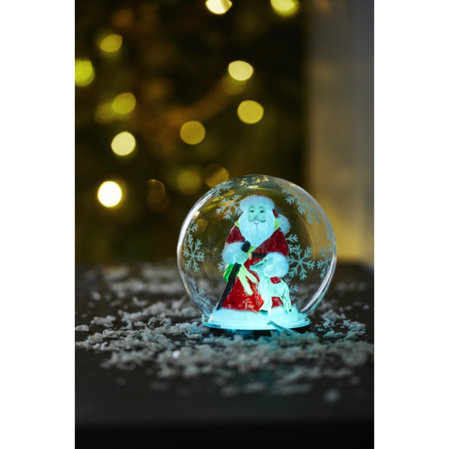  Laukaunistus jõuluvana klaaskuulis LED d12cm 