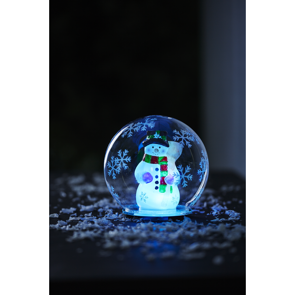 Lauakaunistus lumememm klaaskuulis LED d12cm 