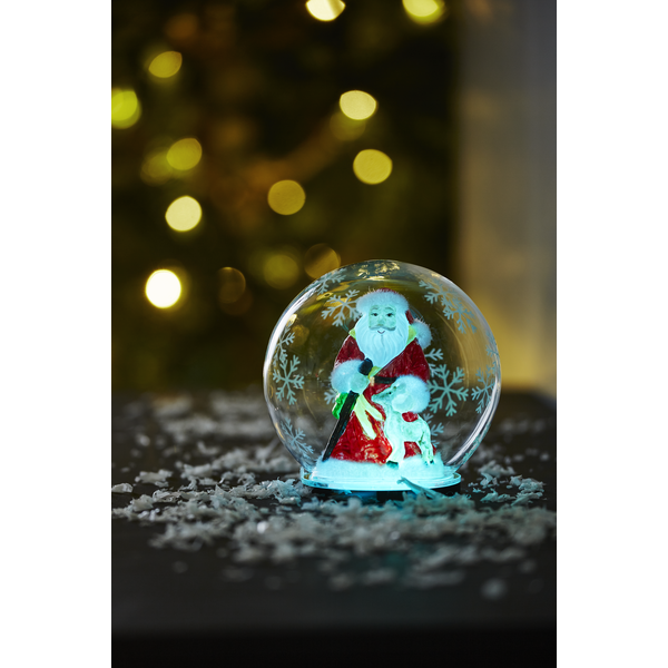  Laukaunistus jõuluvana klaaskuulis LED d12cm 