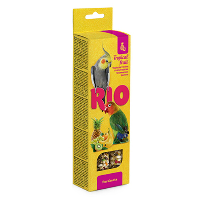 Linnutoit Rio maius Sticks parakeedile troopilised puuviljad 150g