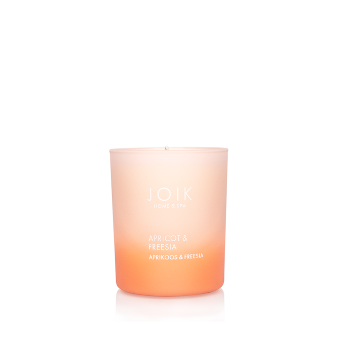  Rapsivahast lõhnaküünal Aprikoos & Freesia, 150 gr, värvilises klaasis 