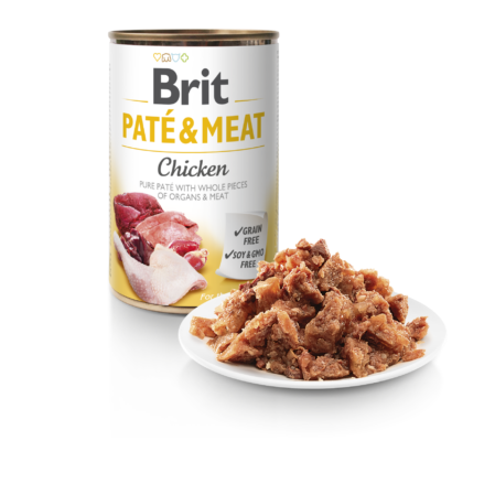  Koeratoit Brit Care Chicken Pate&Meat kons 400g 