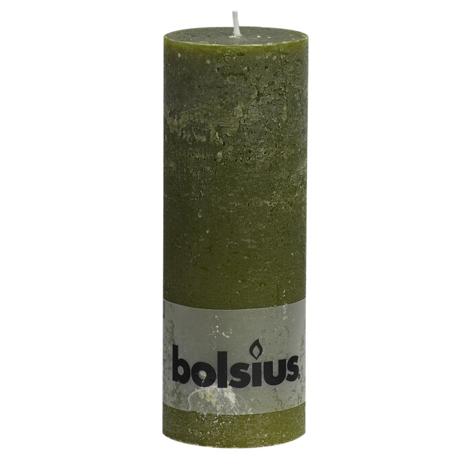  Lauaküünal Bolsius Rustic 190x68mm oliiv 