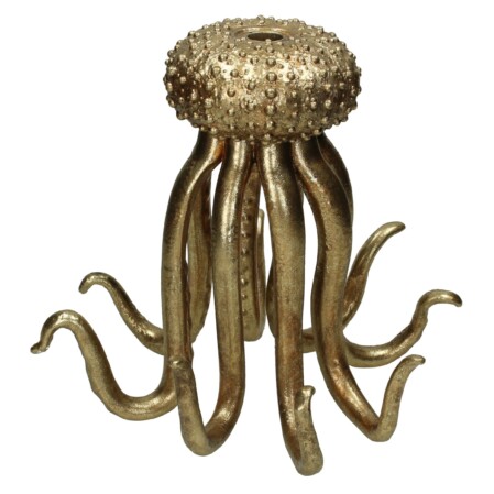  Küünlajalg kaheksajalg kuldne h26cm 