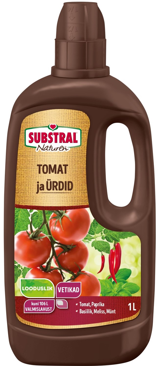 Tomati, paprika ja ürtide väetis vetikaekstraktiga Substra Naturen1L