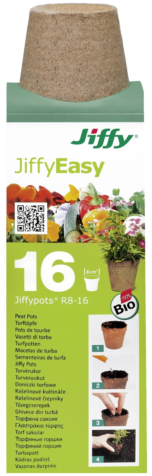 Turbapotid ümar Jiffy Easy-R8 8cm 16tk