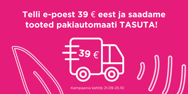 Tasuta transport pakiautomaati alates 39 € ostukorvist.