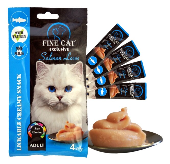 Kreemjas suupiste lõhega Fine Cat Exclusive 4x15g