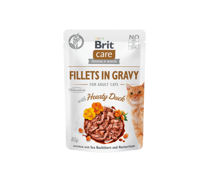 Kassi märgtoit Brit Care Fillets in Gravy Hearty Duck 85g